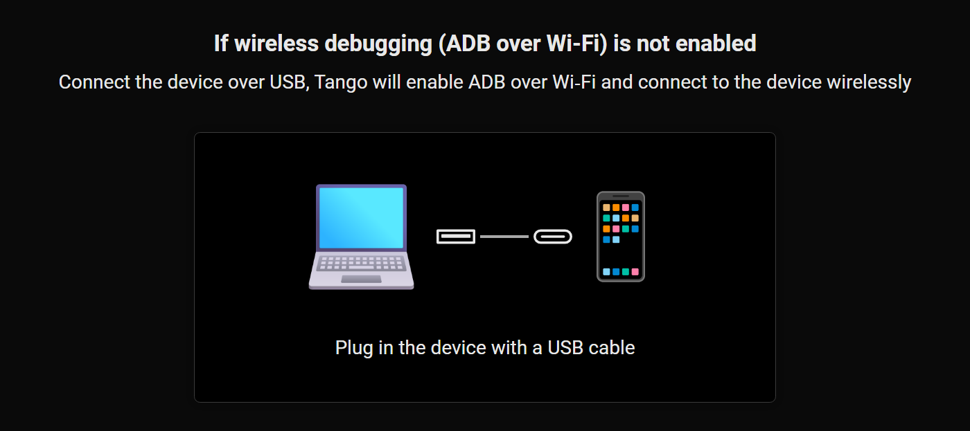 Connect over USB and automatically enable ADB over Wi-Fi