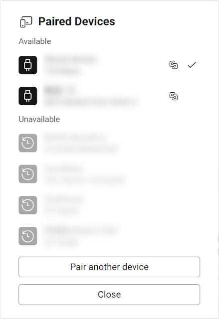 Device List dialog