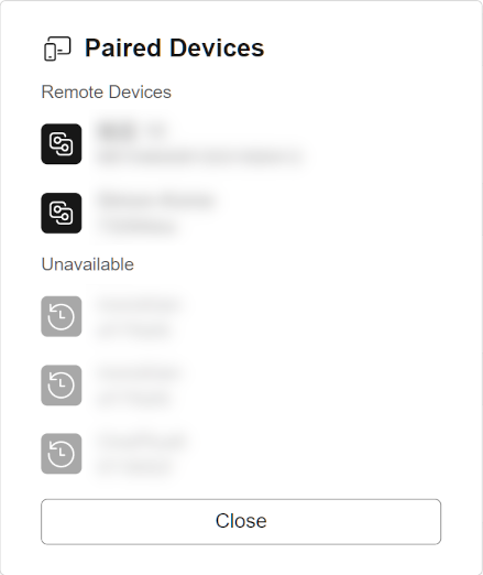 Device List dialog